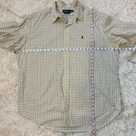 Ralph Lauren Shirt pale Yellow Plaid Classic Button Down Long Sleeve Size XXL - Picture 6 of 8
